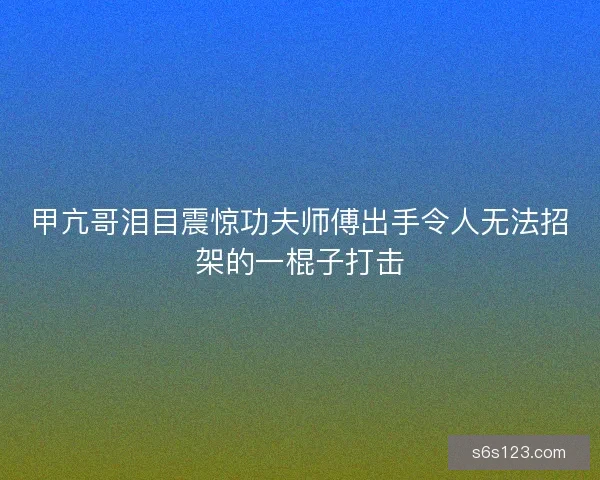 甲亢哥泪目震惊功夫师傅出手令人无法招架的一棍子打击